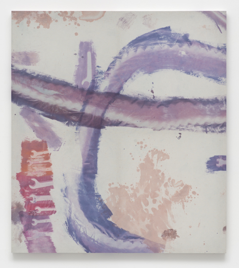 Katy Cowan, Looser, 2015. Sun-sensitive paint on cotton, poplar frame