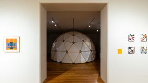 Photo Credit Jeff Liang. Installation view of "Environmental Communications: Big Bang Beat L.A." on view at the Art, Design & Architecture Museum, UC Santa Barbara, from Sept. 13–Dec. 7, 2025